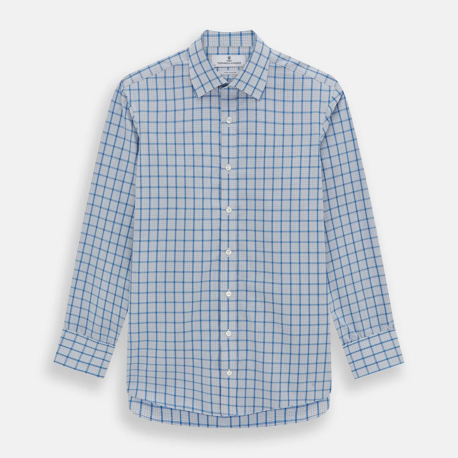 Blue Graph Overlay Check Mayfair Shirt