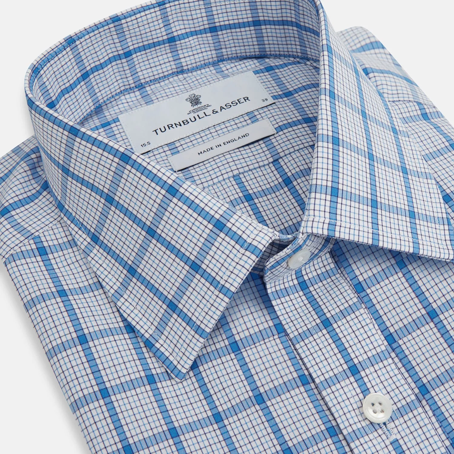 Blue Graph Overlay Check Mayfair Shirt