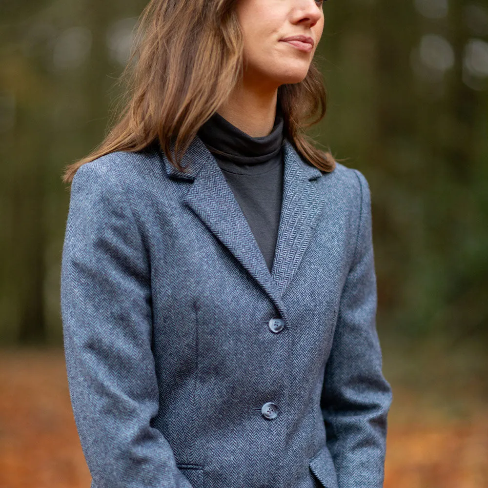 Blue Herringbone Orla Donegal Tweed Jacket