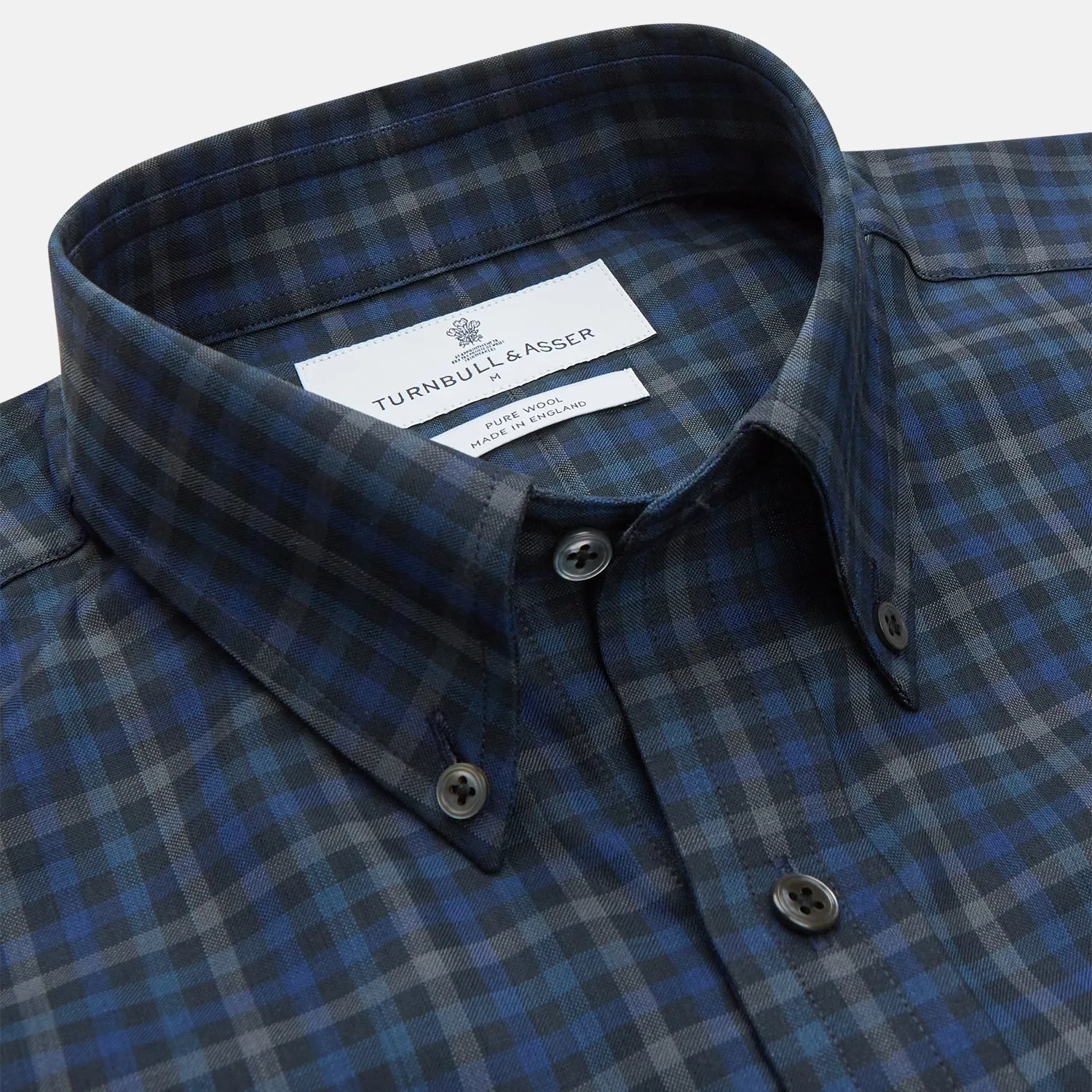 Blue Multi Check Wool Weekend Fit Hayne Shirt