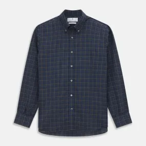 Blue Multi Check Wool Weekend Fit Hayne Shirt