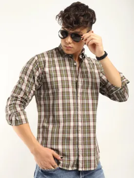 Bram Olive Check Full Sleeve Shirt