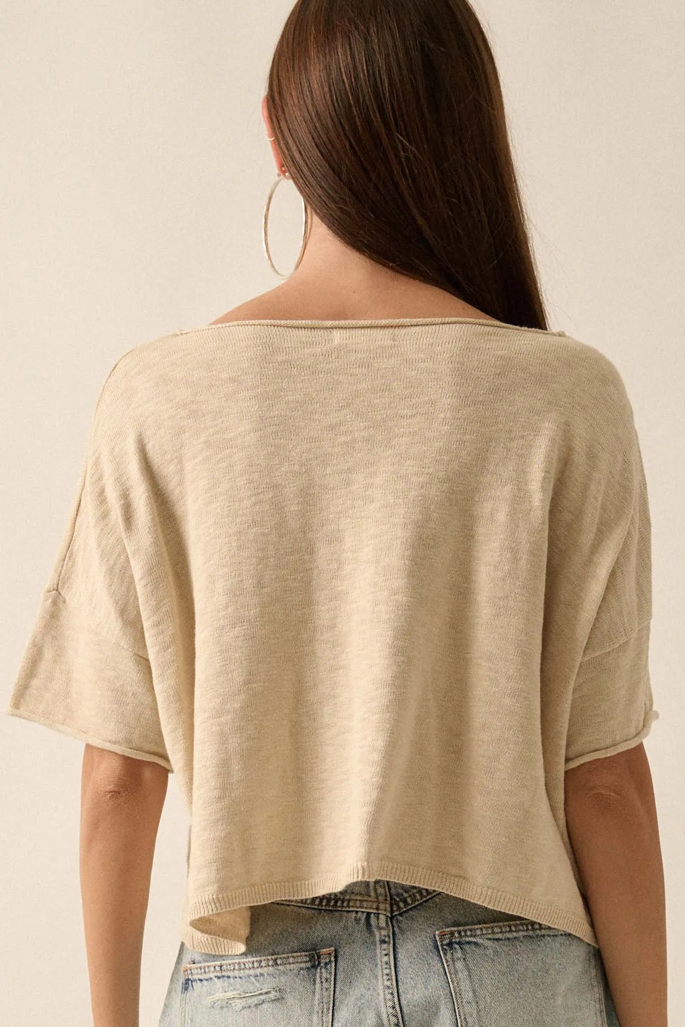 Breathing Room Slub Knit Short-Sleeve Sweater