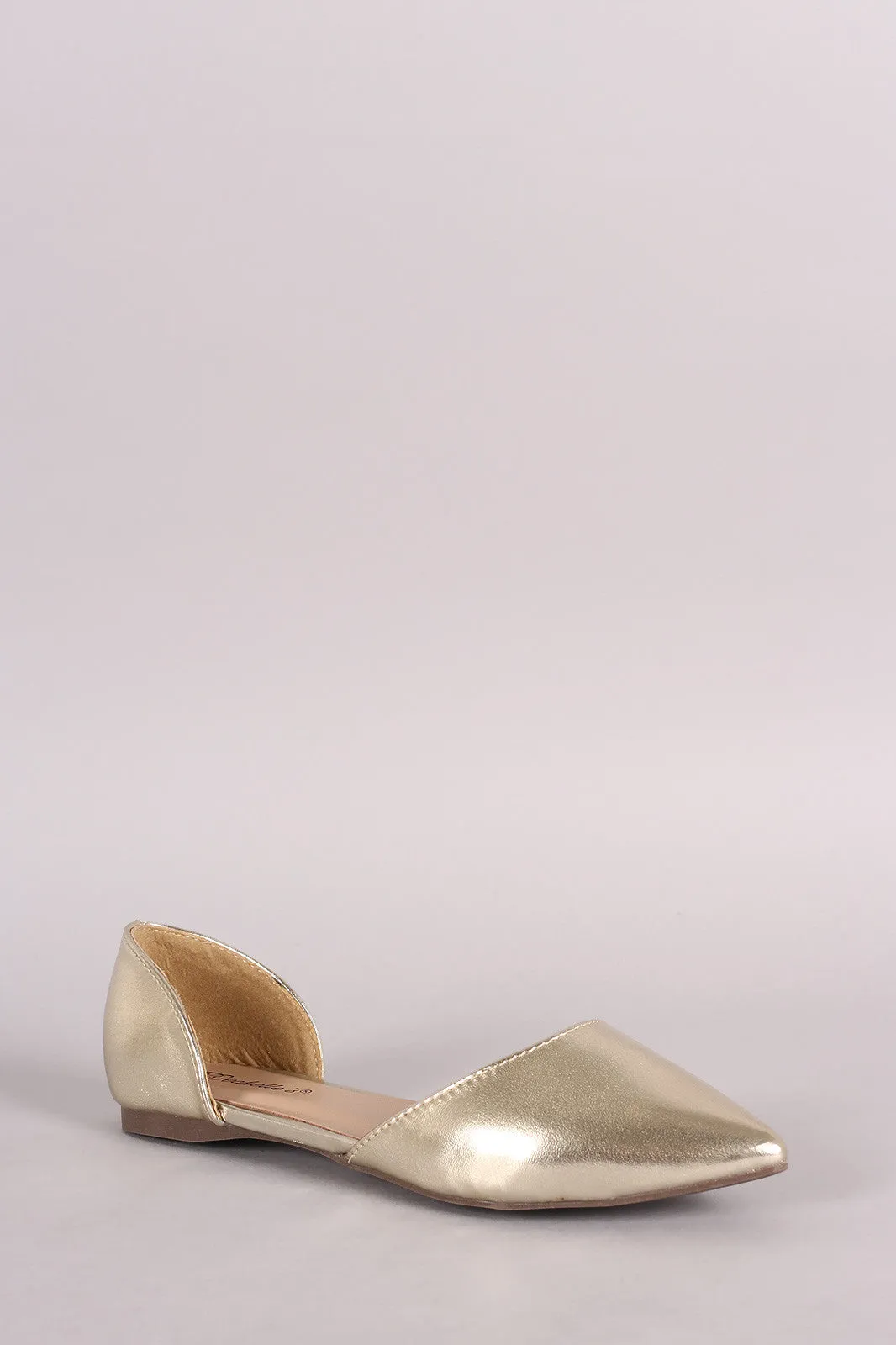 Breckelle Pointy Toe Slip On Dorsay Flat