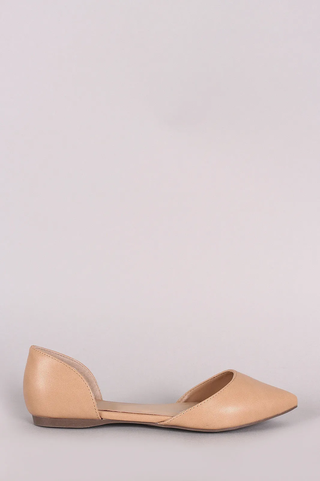 Breckelle Pointy Toe Slip On Dorsay Flat