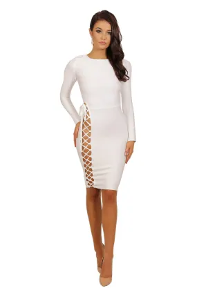 Brianna Dress - White (Size L - Clearance Sale)