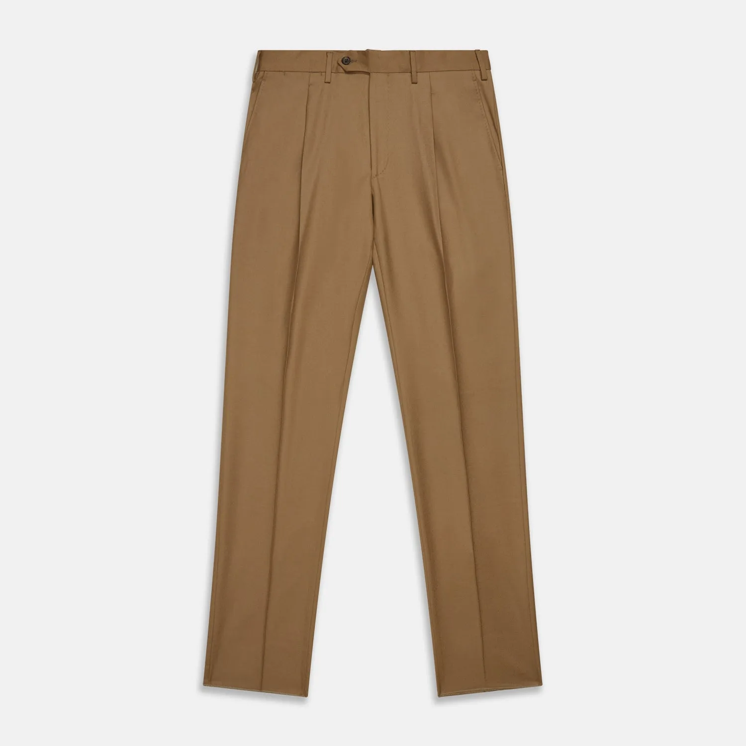 Brown Wool Single Pleat Gerry Trousers