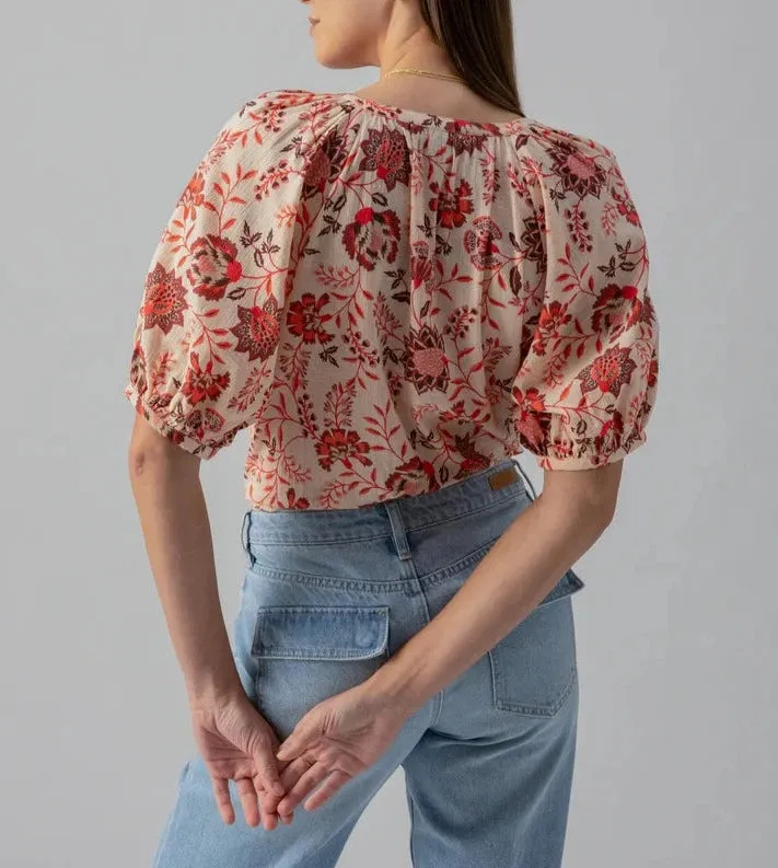 Bubble Sleeve Boho Blouse