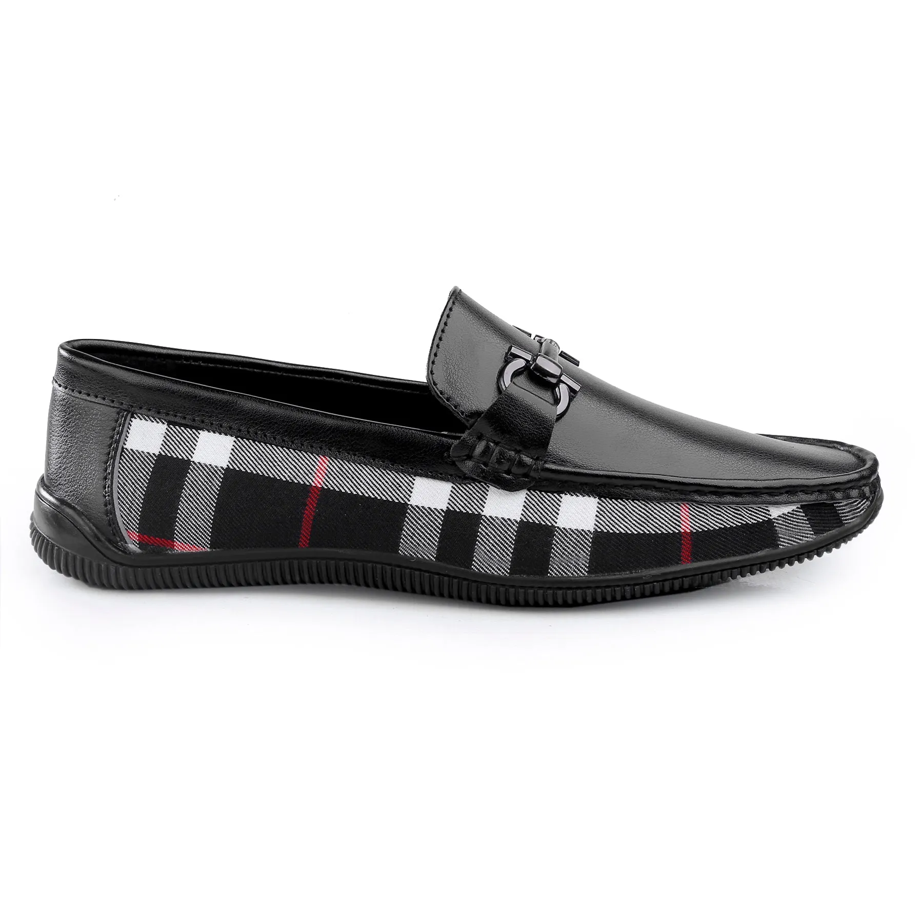 Bxxy's Vegan Leather Trendiest Checker Loafers for Men