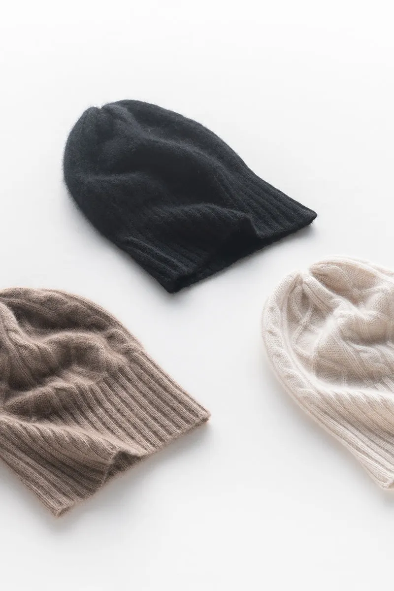 Cable-Knit Cashmere Beanie