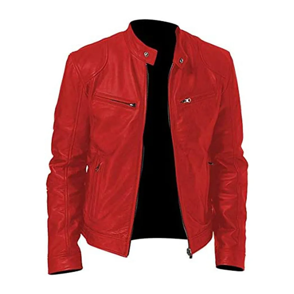 Cafe Racer Mens Motorcycle Leather Jacket