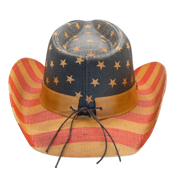 California Hat Company - Vintage American Flag Cowboy Hat