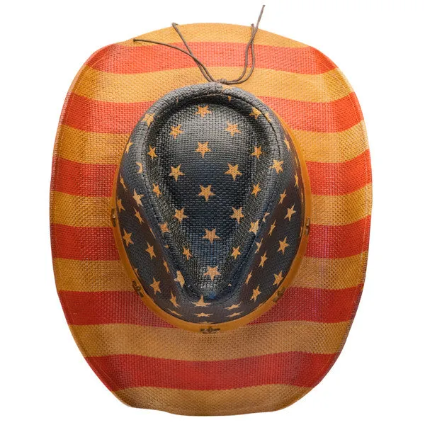 California Hat Company - Vintage American Flag Cowboy Hat