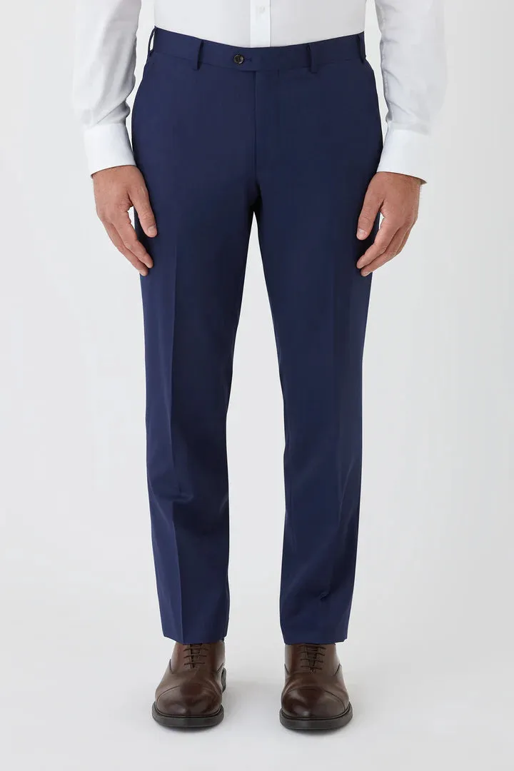 Cambridge - Pure Wool Interceptor Suit Pant - Wool - Black | Bright Navy