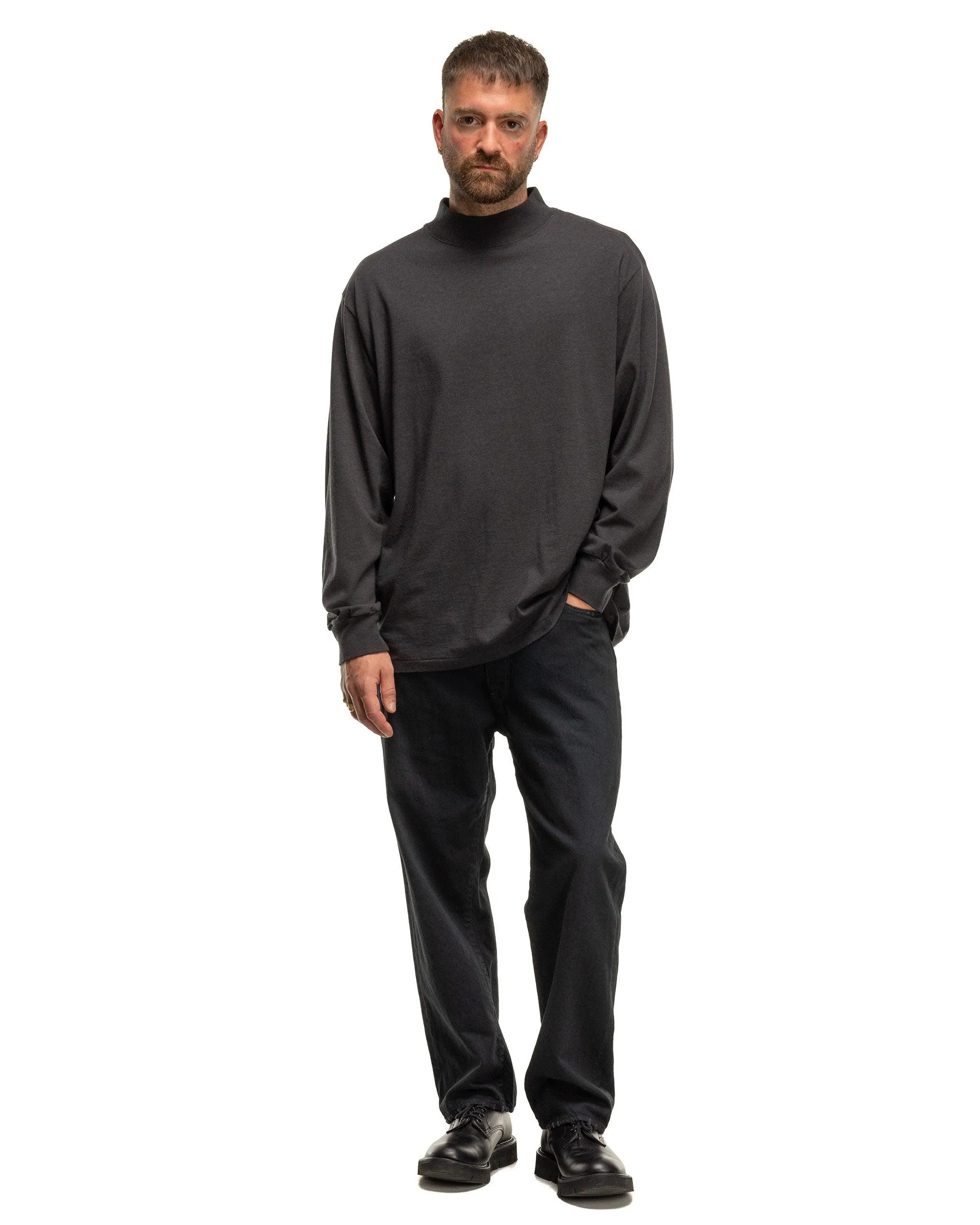 Cashmere Blend Turtle Neck L/S T-Shirt Charcoal