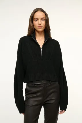 CASHMERE CROPPED HAMPTON SWEATER | BLACK