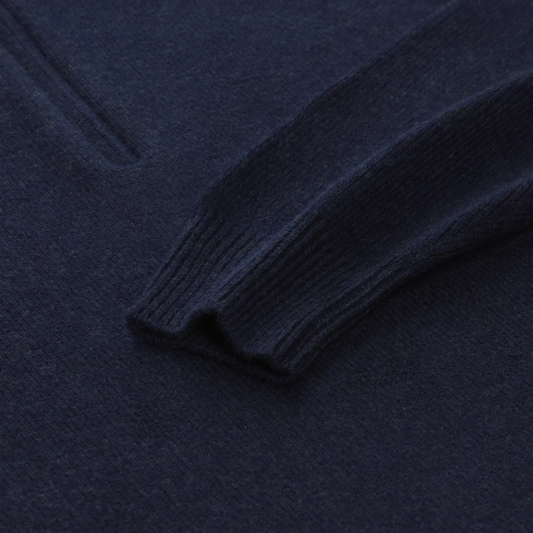 Cashmere High-Neck Sweater with Half-Zip in Blue