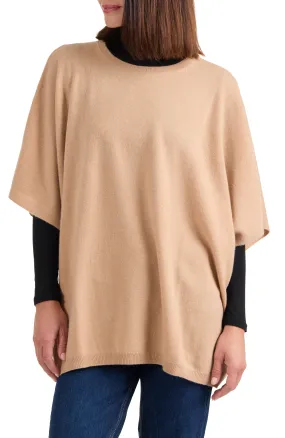 CASHMERE KNIT CREW NECK PONCHO