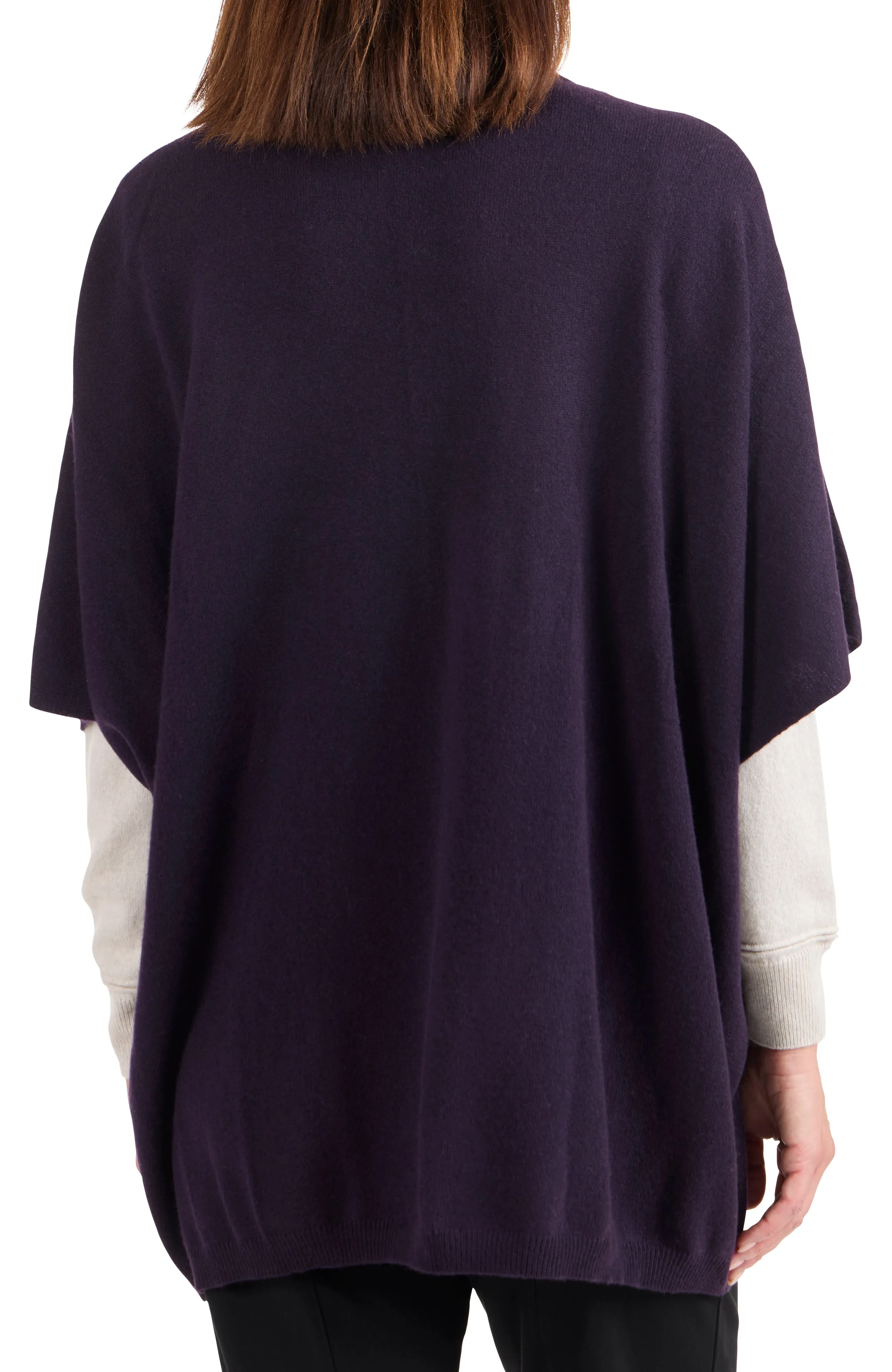 CASHMERE KNIT CREW NECK PONCHO