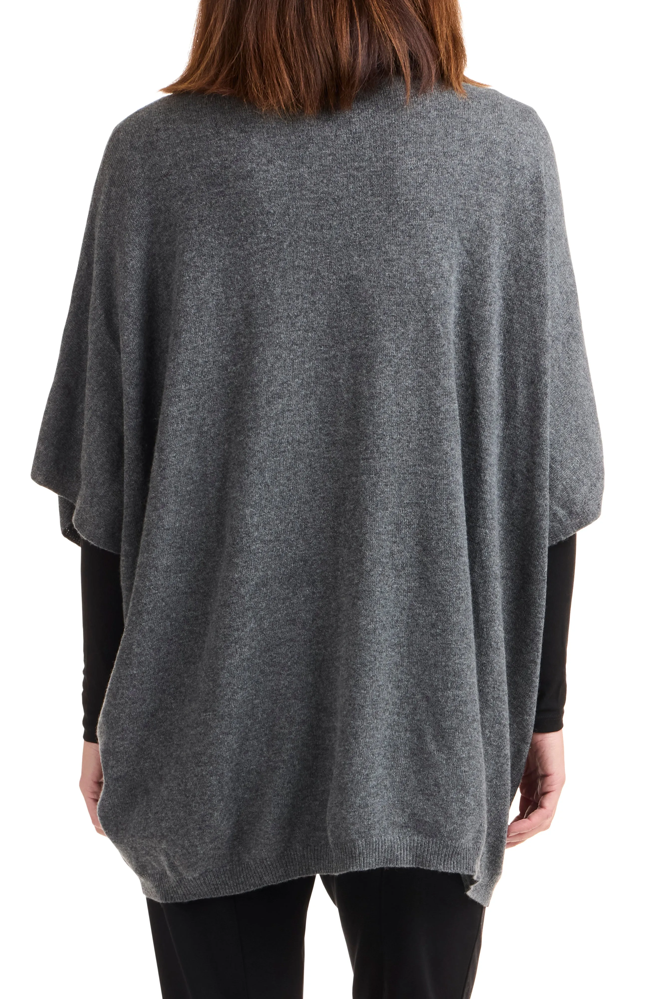 CASHMERE KNIT CREW NECK PONCHO