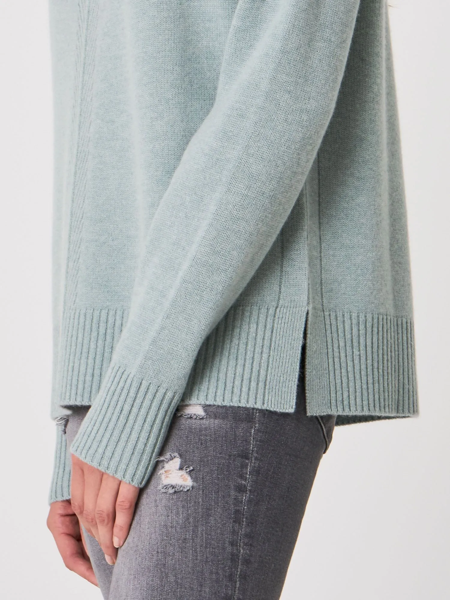 Cashmere Mock Neck Sweater - Jade