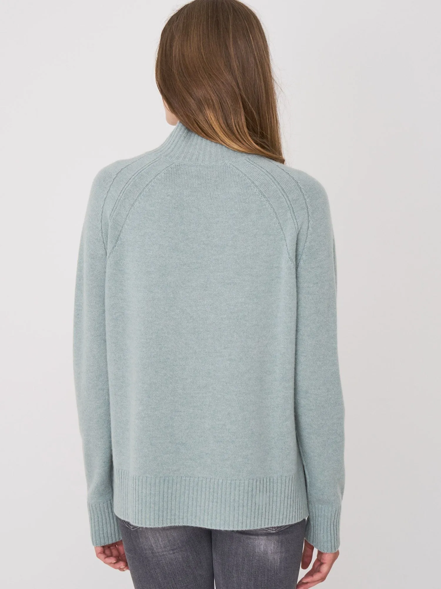 Cashmere Mock Neck Sweater - Jade