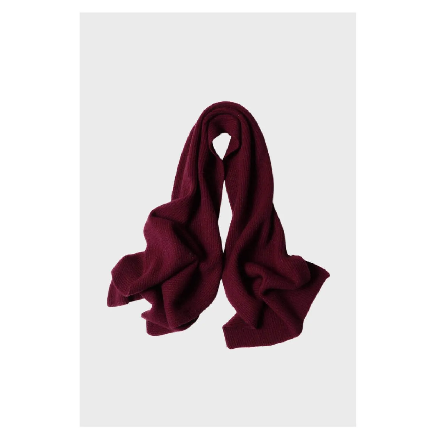 Cashmere Rib Trim Scarf 