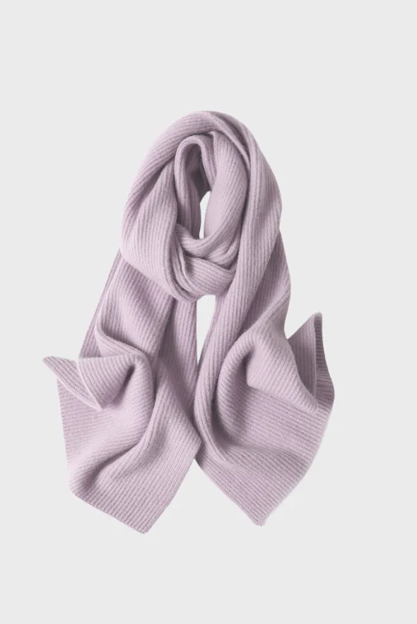 Cashmere Rib Trim Scarf 