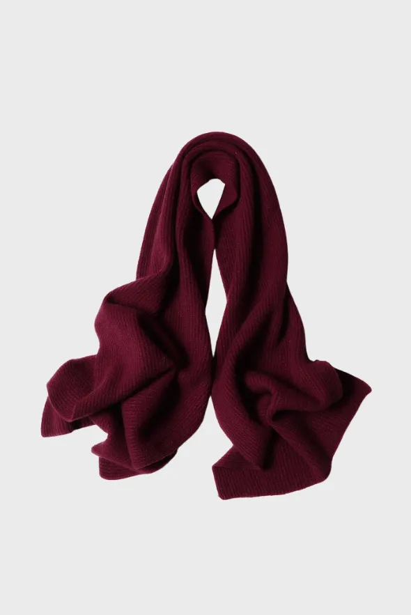 Cashmere Rib Trim Scarf 