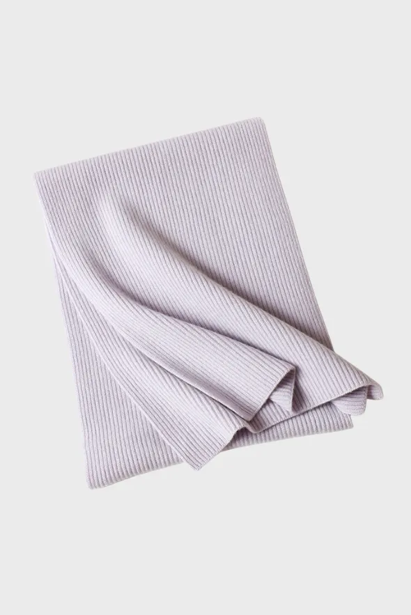 Cashmere Rib Trim Scarf 