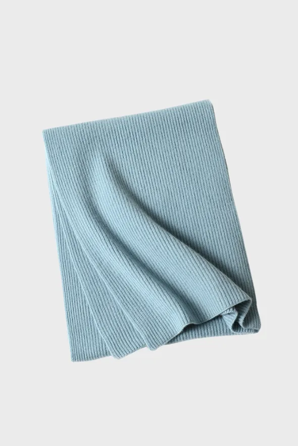 Cashmere Rib Trim Scarf 