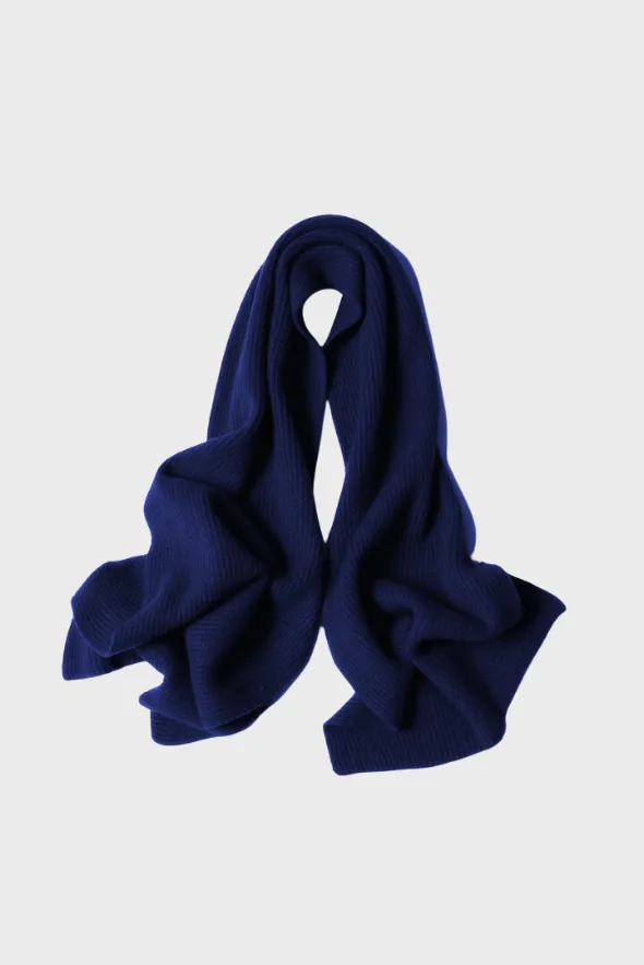 Cashmere Rib Trim Scarf 