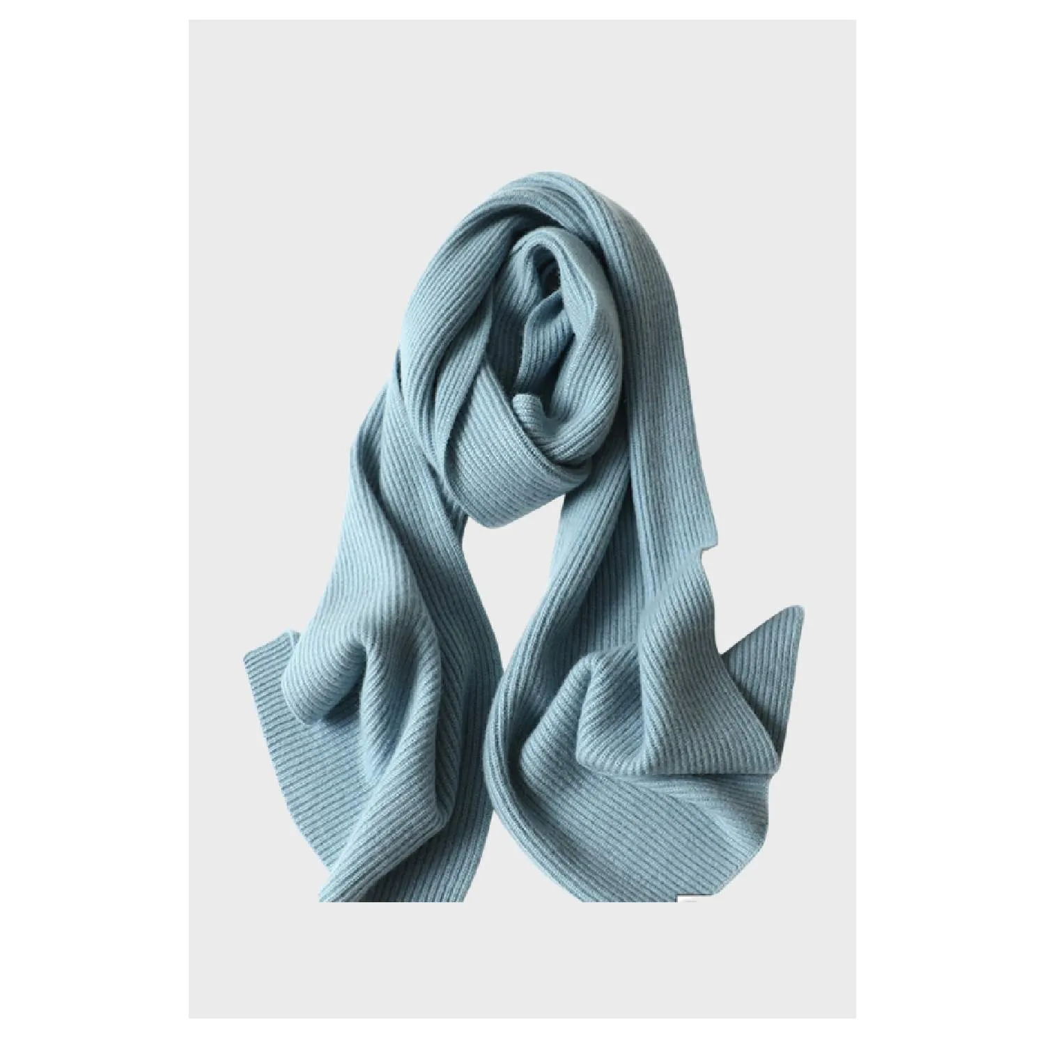 Cashmere Rib Trim Scarf 