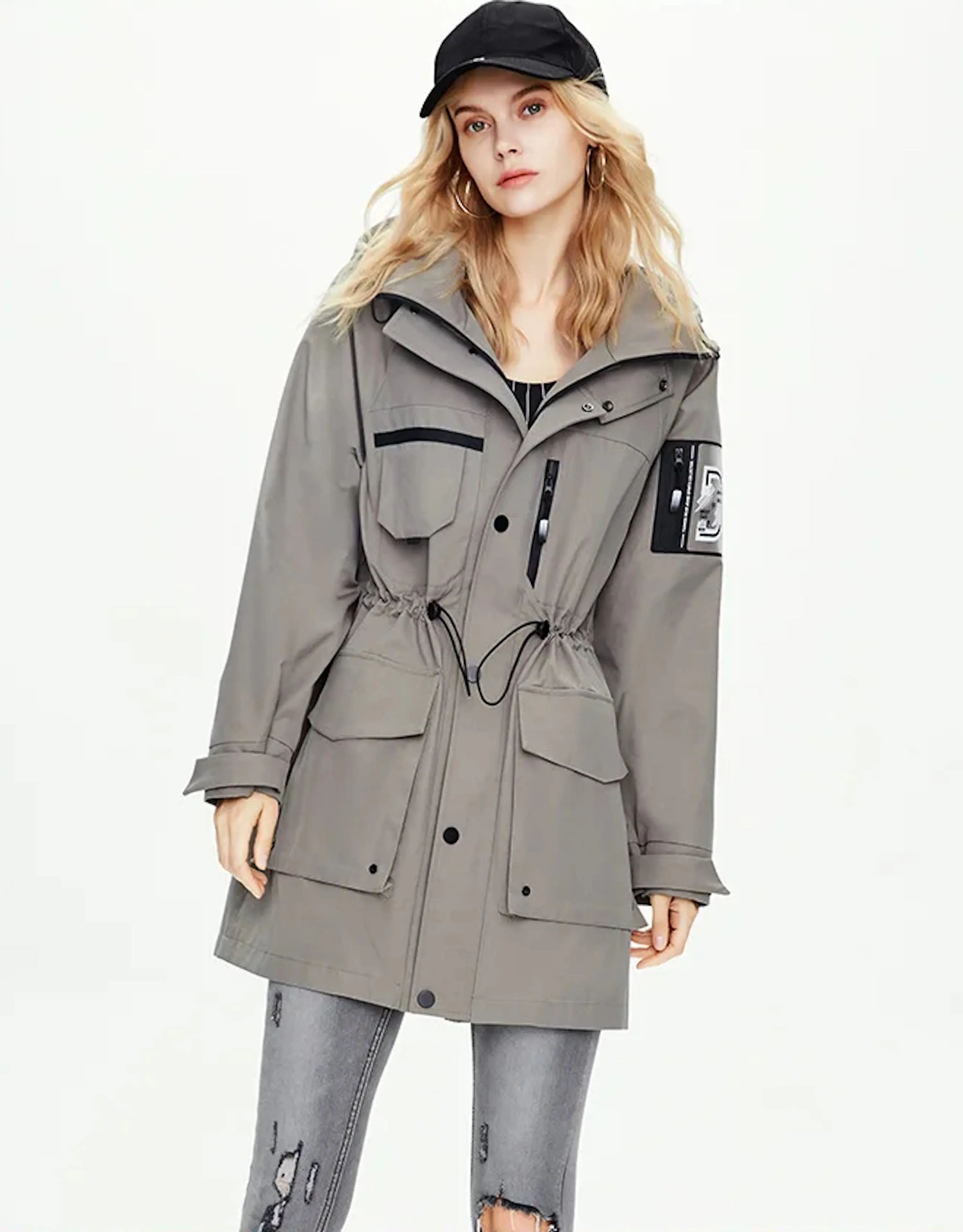 Casual Windbreaker Mid-length Trench Jacket