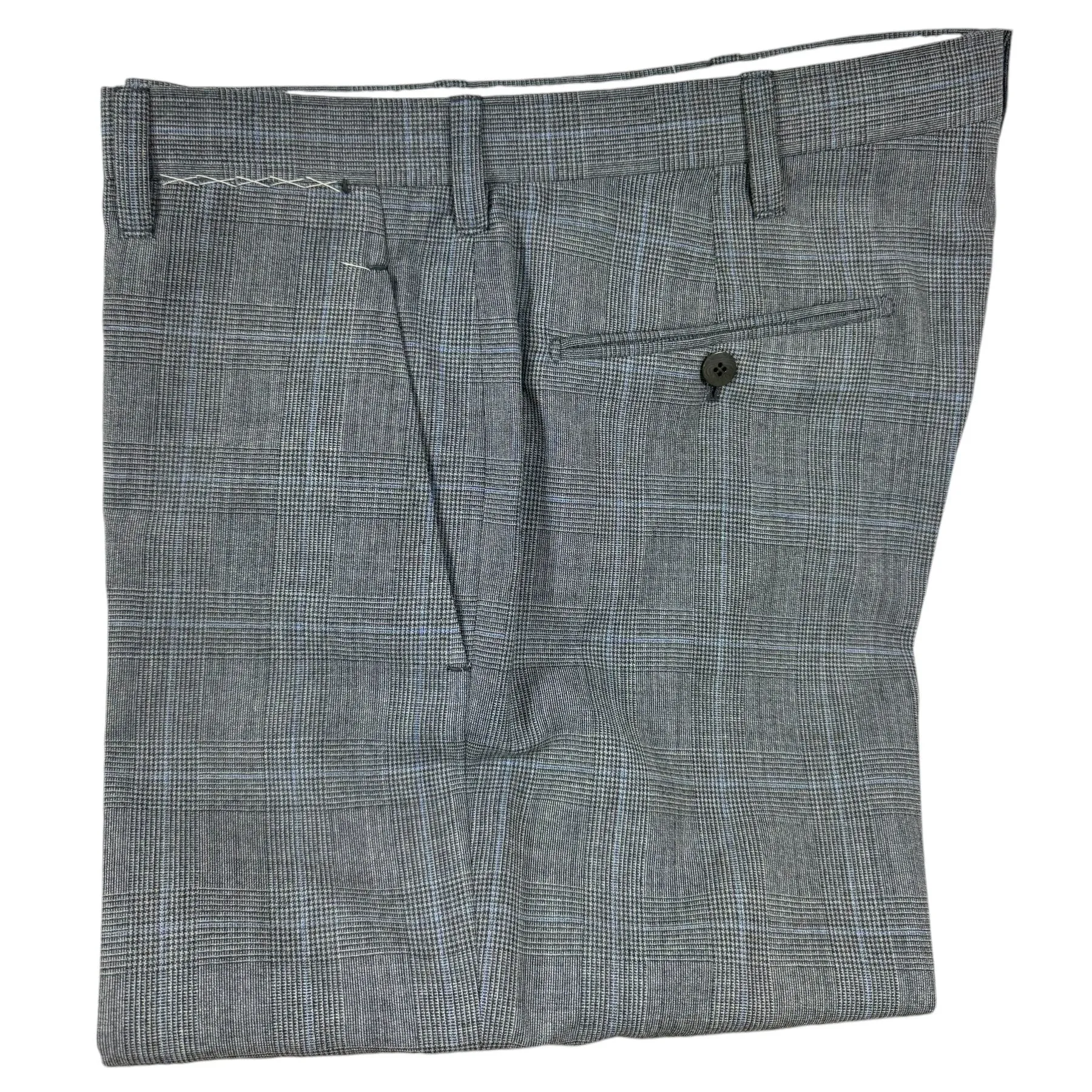 Cesare Attolini Suit Gray Blue Plaid EU 54/ US 44