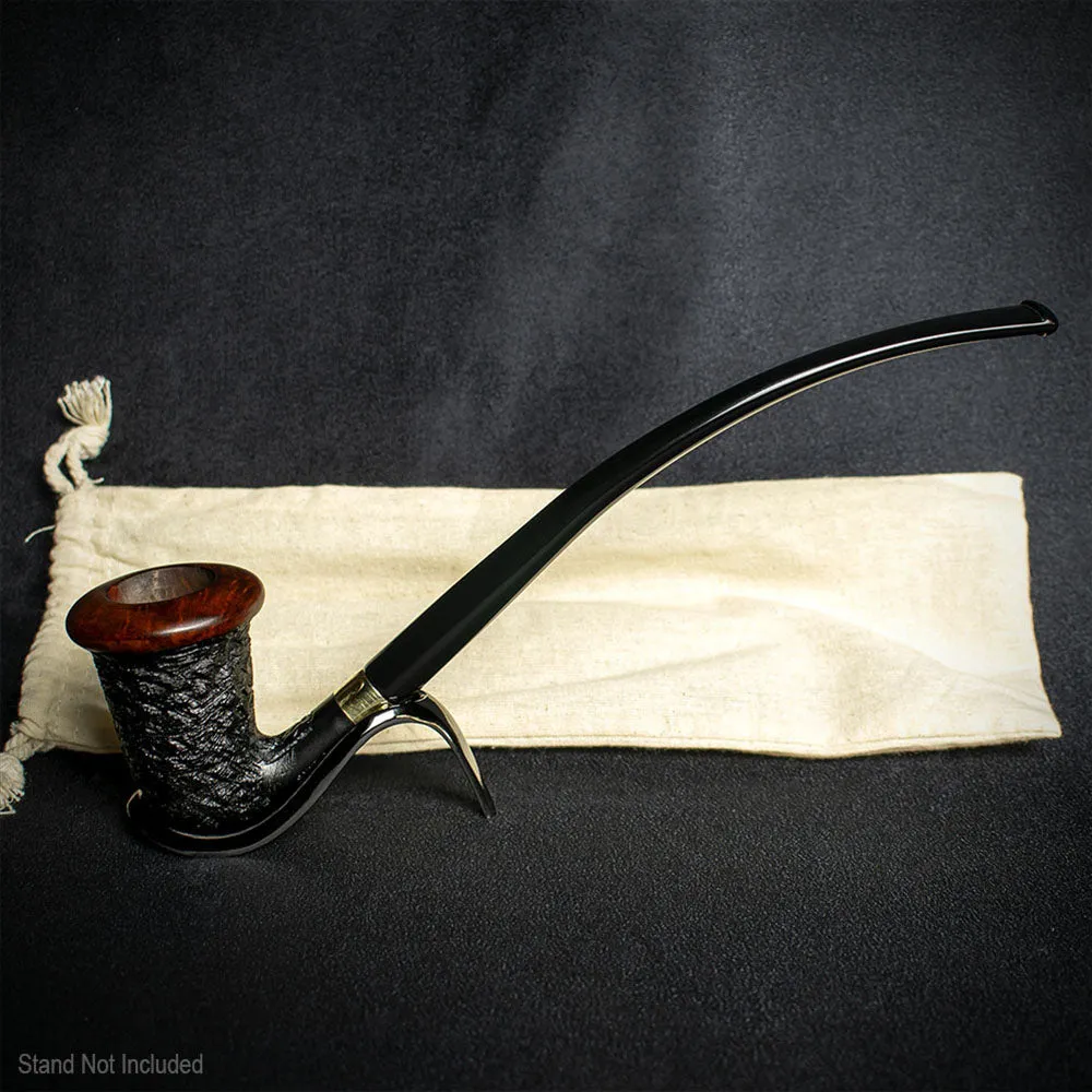 Chacom Rusticated Calabash Churchwarden Briar Pipe