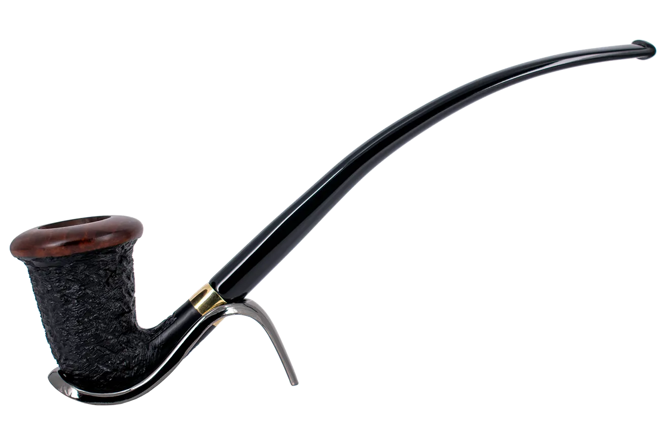 Chacom Rusticated Calabash Churchwarden Briar Pipe