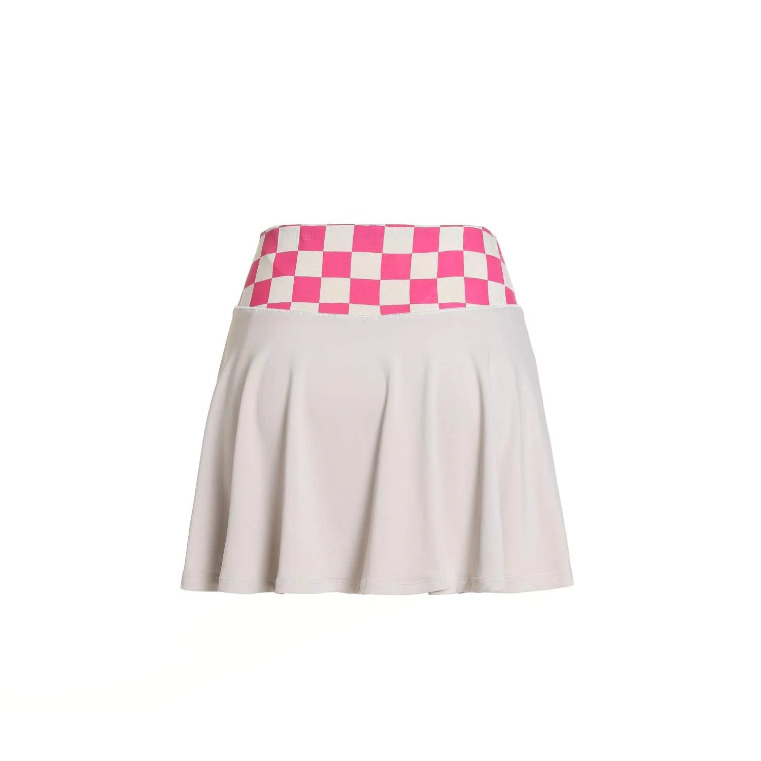 Checkered High-Waisted A- Skirt