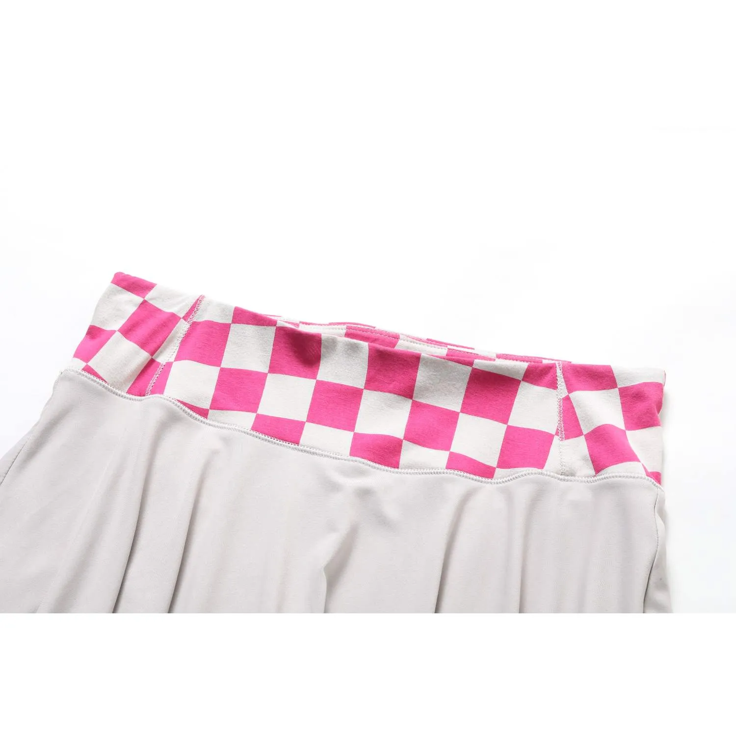 Checkered High-Waisted A- Skirt