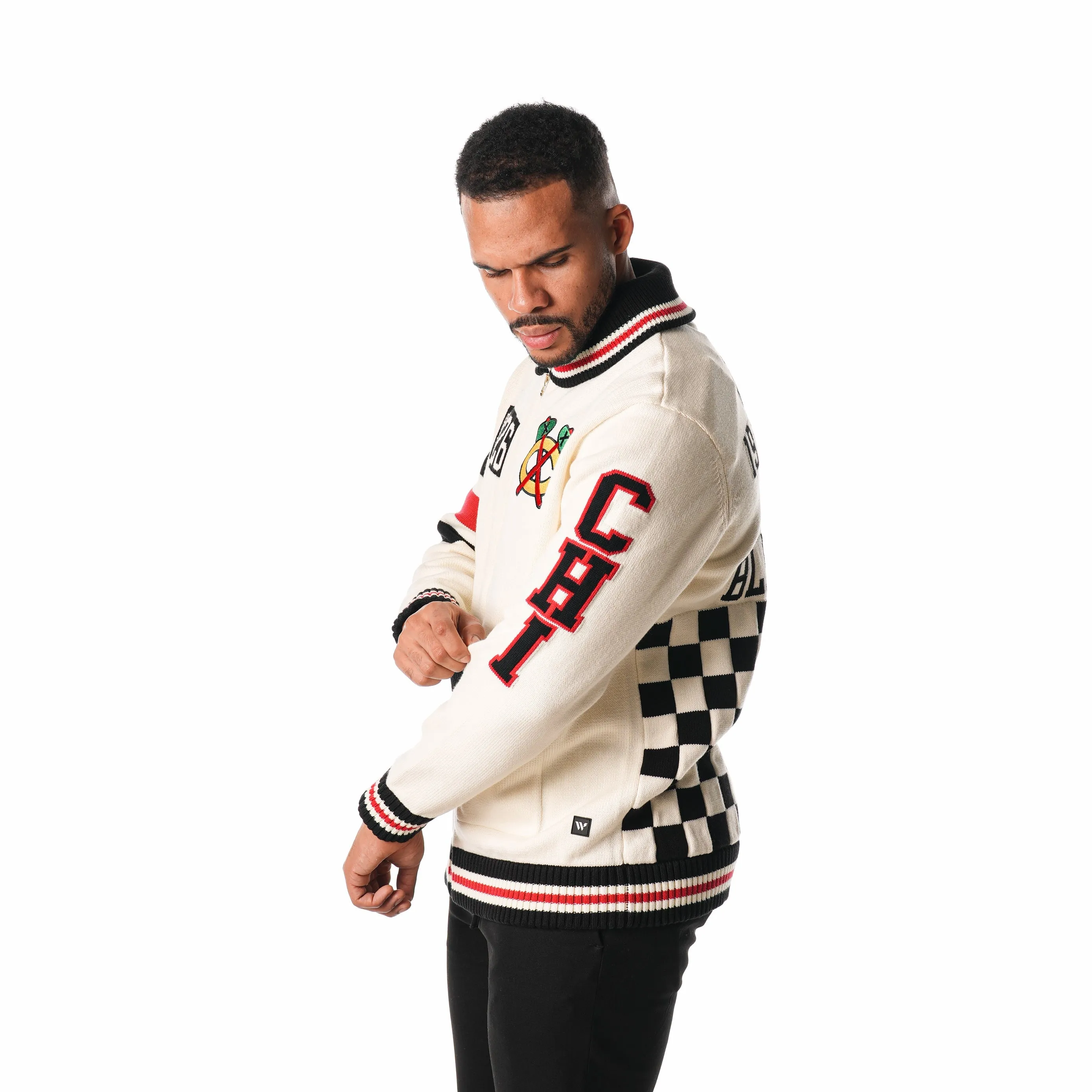 CHICAGO BLACKHAWKS JACQUARD SWEATER - CREAM