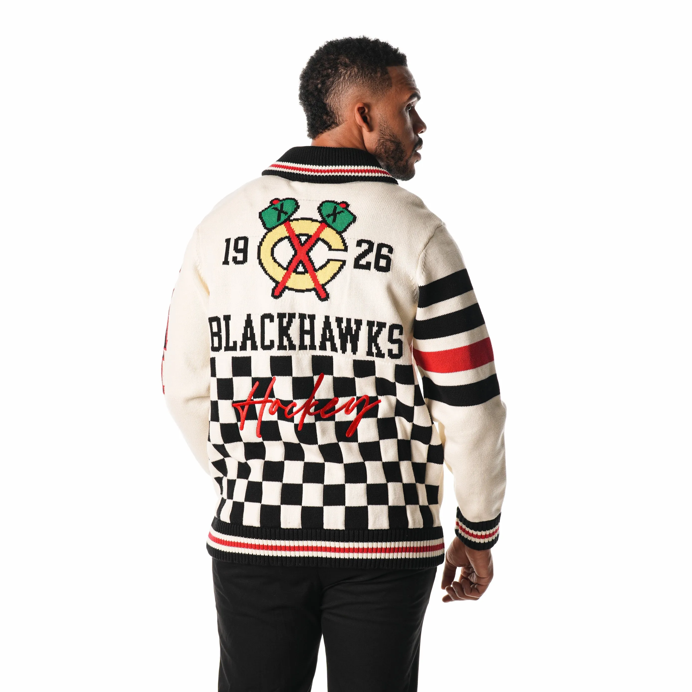 CHICAGO BLACKHAWKS JACQUARD SWEATER - CREAM