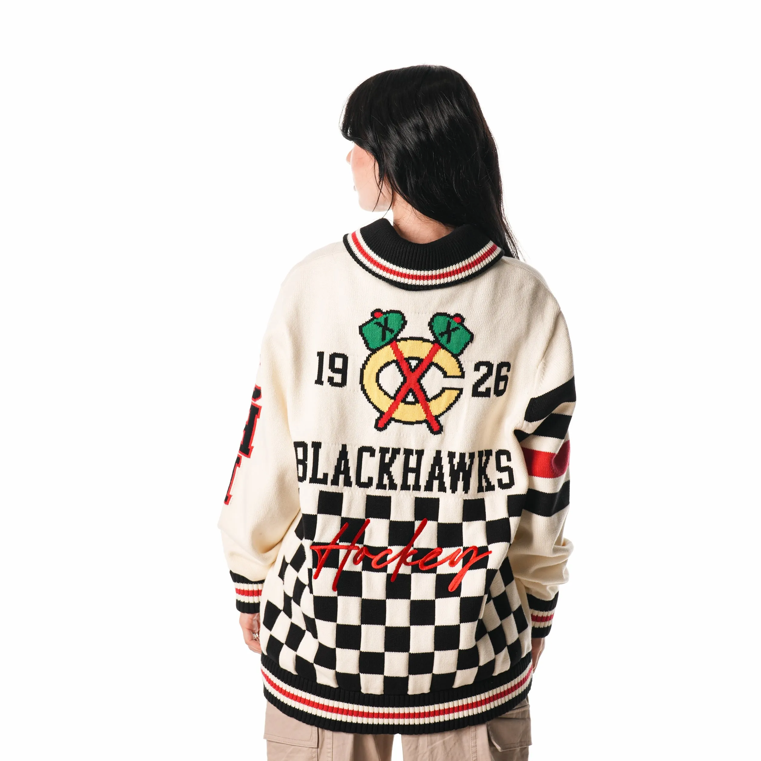 CHICAGO BLACKHAWKS JACQUARD SWEATER - CREAM