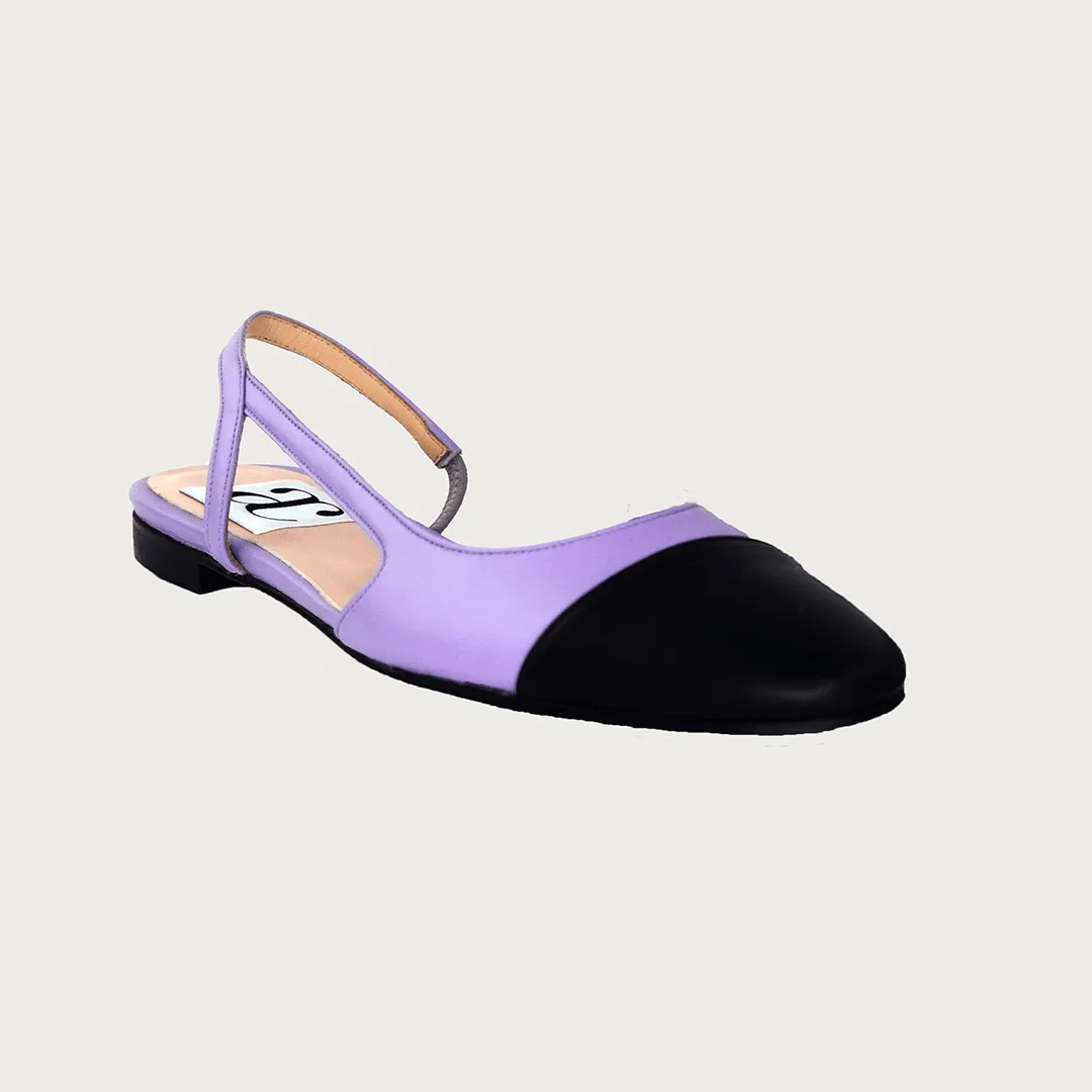 Chloe 10 Slingback Lavender-Black Leather