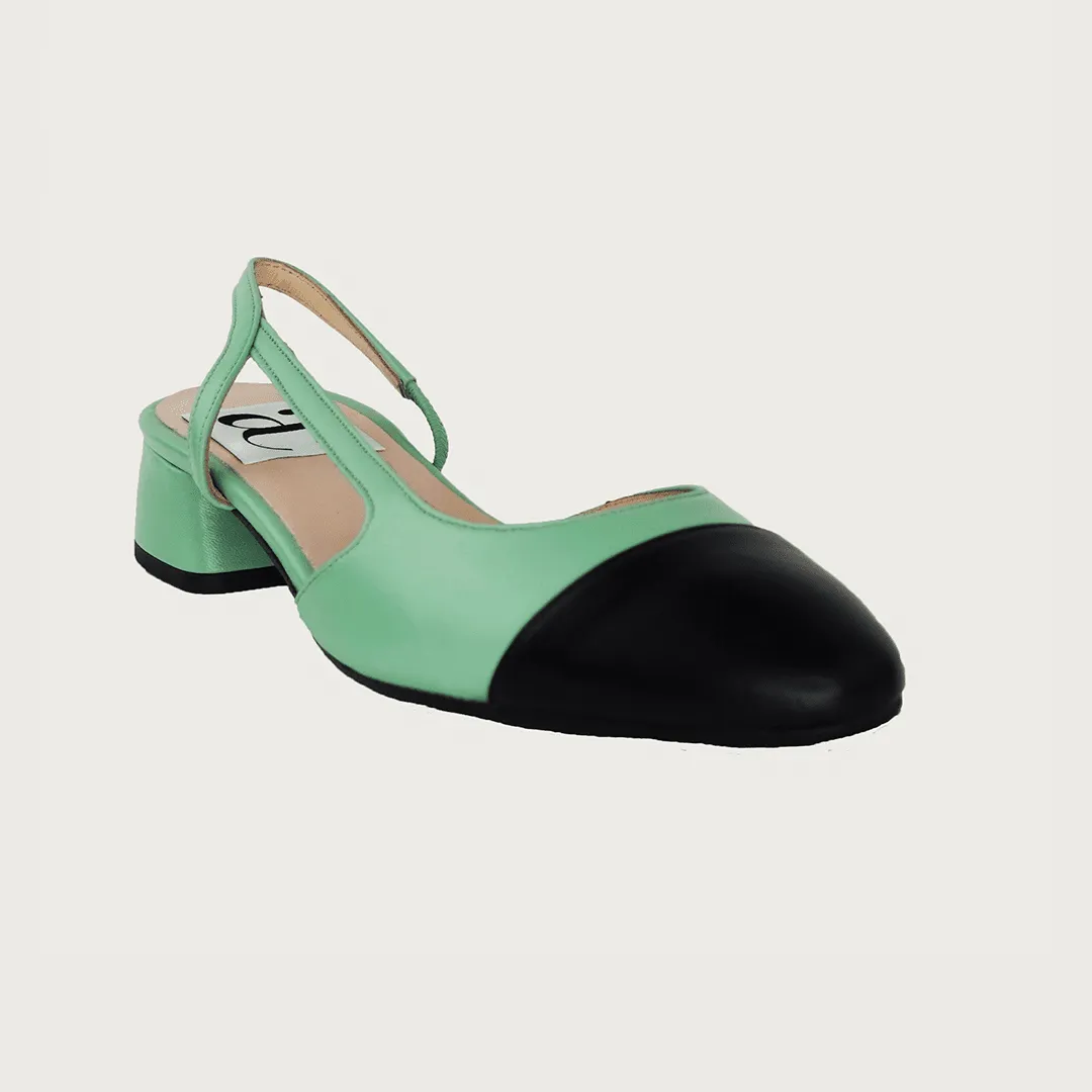 Chloe 30 Slingback Pistachio-Black Leather