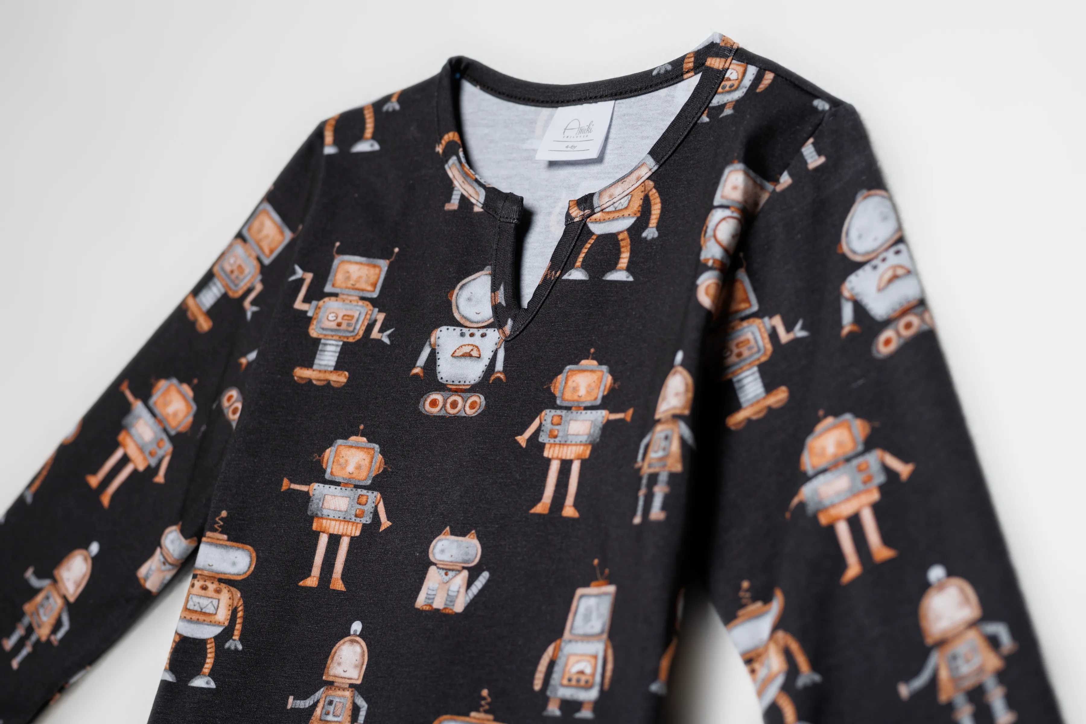 CHRIS - BOYS PYJAMA GREY ROBOTS