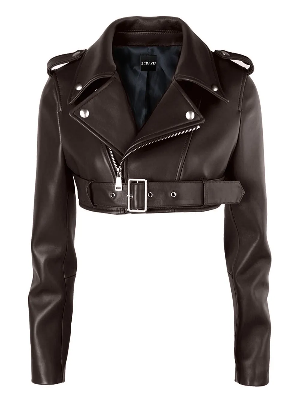 CLISTA Cropped Leather Jacket