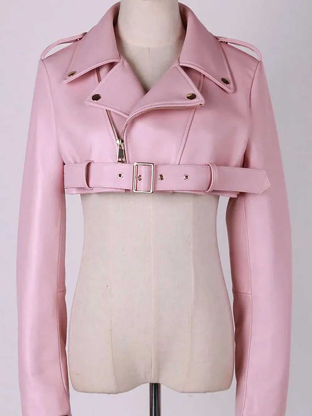 CLISTA Cropped Leather Jacket