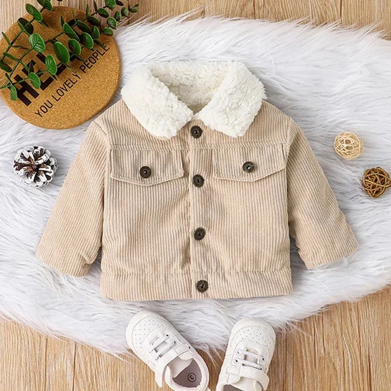 Corduroy Jacket With Fur Collar