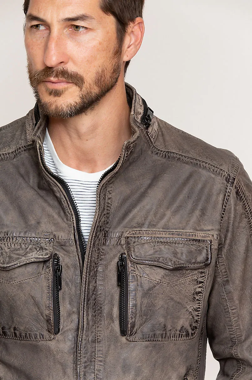 Cove Distressed  Lambskin Leather Jacket