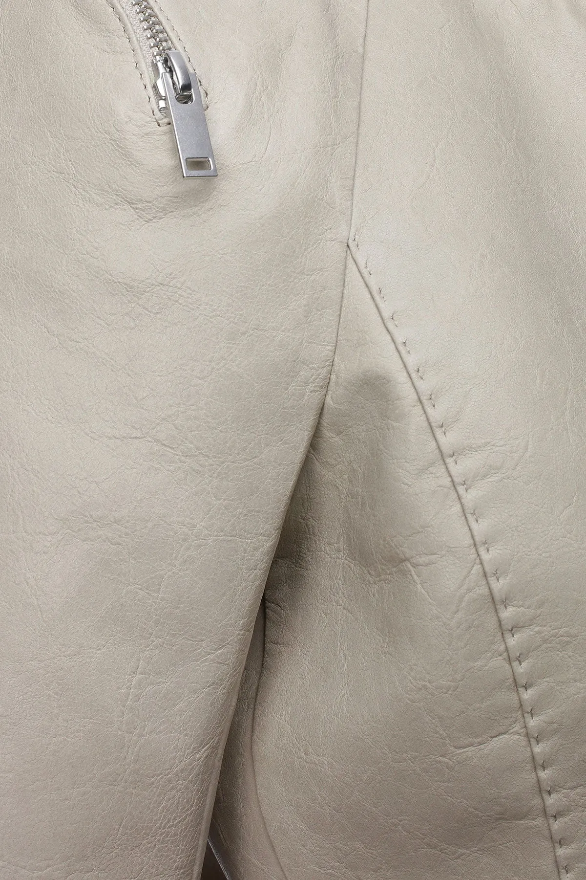 Cream Leather Jacket